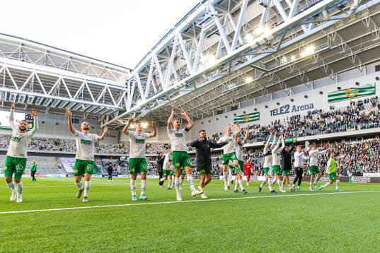 Hammarbys spelare jublar