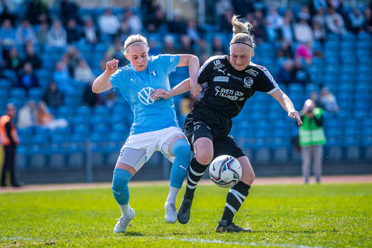 Malmö FFs Melina Skarström och Hammenhögs Emma Nilsson