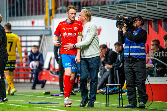 Helsingborgs Rasmus Jönsson och tränare Jörgen Lennartsson