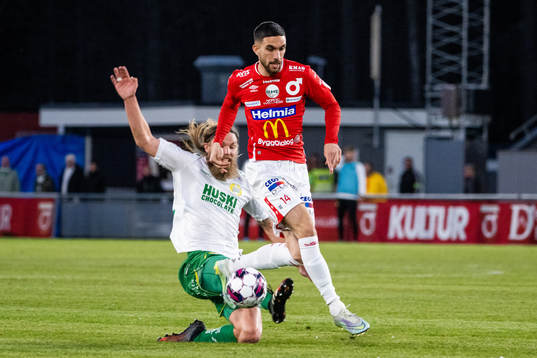 Hammarbys Björn Paulsen och Degerfors Daniel Krezic