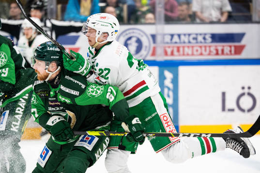 Färjestads Pontus Widerström och Rögles Samuel Jonsson