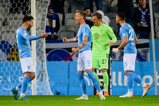 Malmö FFs Erdal Rakip och Anders Christiansen jublar