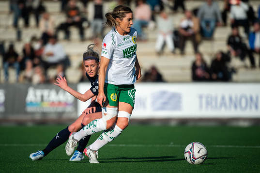 Rosengårds Olivia Schough och Hammarbys Hanna Folkesson