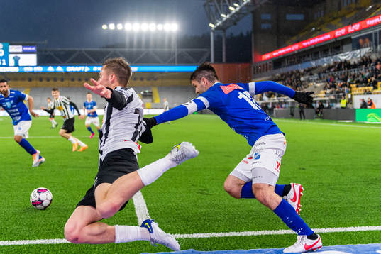 Landskronas Melker Heier och Norrbys Ivo Dominik Pekalski