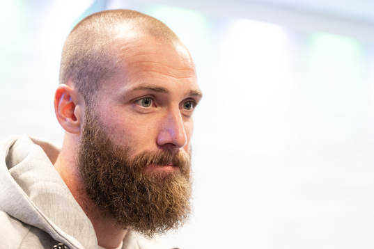 Malmö FFs Jo Inge Berget  i mixade zonen