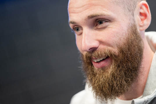 Malmö FFs Jo Inge Berget  i mixade zonen