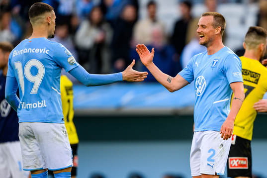 Malmö FFs Eric Larsson och Veljko Birmancevic
