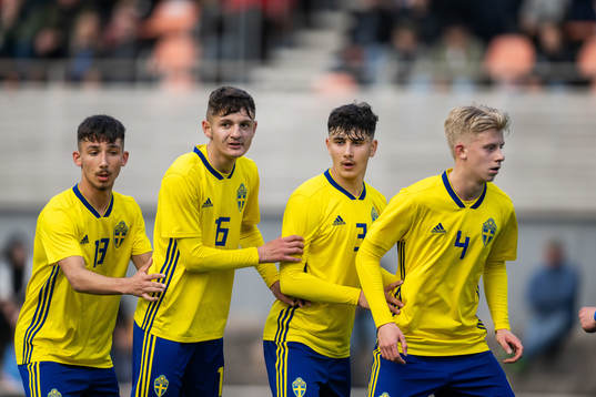 Sveriges Alexandru Ghita, Allen Smajic, Simeon Jovanovski och Måns Petersson