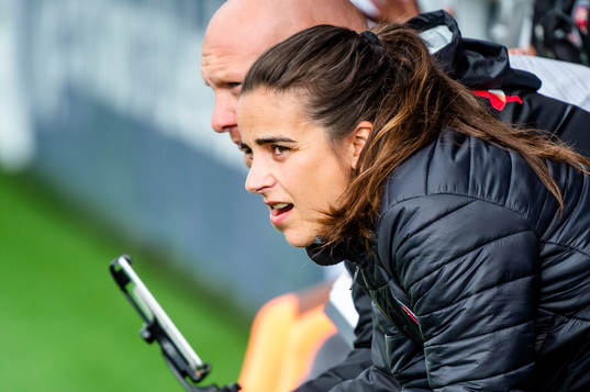 Rosengårds tränare Renee Slegers innan fotbollsmatchen i Damallsvenskan mellan FC Rosengård och Kristianstad den 13 maj 2022 i Malmö. 