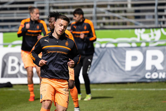 AFC Eskilstunas Ryan Williams före fotbollsmatchen i