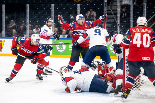Mathis Olimb of Norway celebrates the 2-0 goal