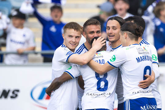 IFK Norrköpings Jonathan Levi jublar efter 2-0