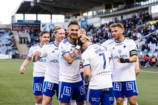 IFK Norrköpings Jonathan Levi och Jacob Ortmark jublar