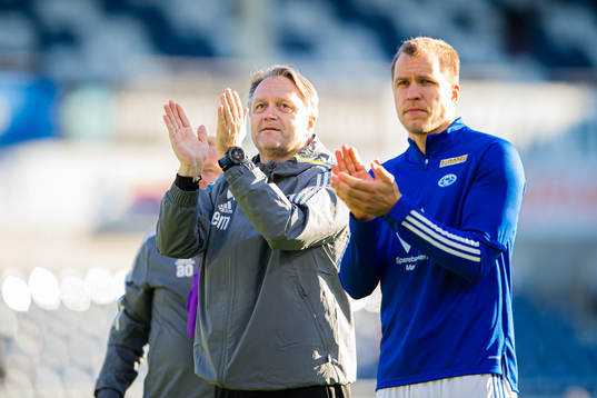 Erling Moe, head coach of Molde, and Martin Bjørnbak of
