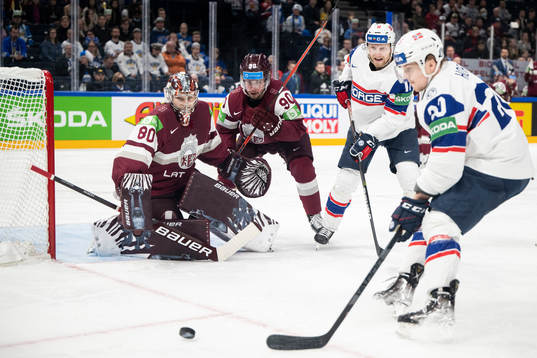 Goaltender Elvis Maerzlikins of Latvia