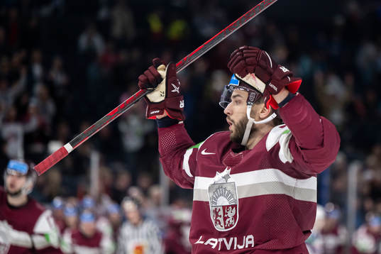 Janis Jaks of Latvia celebrates