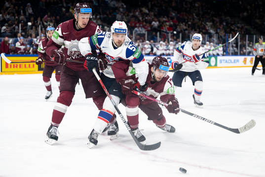 Andris Dzerins and Martins Dzierkals of Latvia against Mats