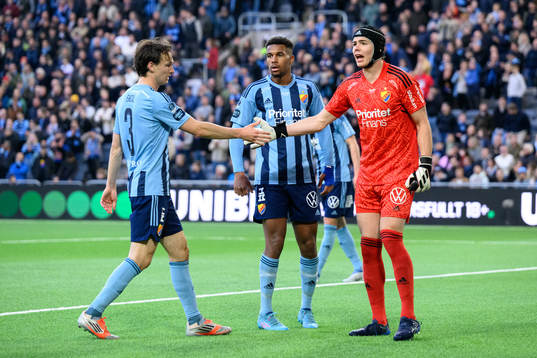 Djurgårdens Hjalmar Ekdal, Isak Hien och målvakt Jacob