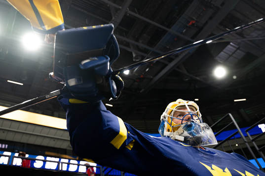 Goaltender Magnus Hellberg of Sweden