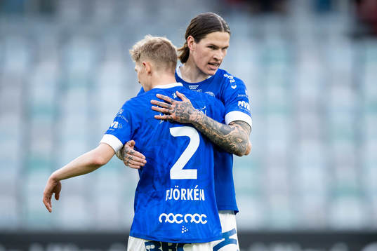 Trelleborgs Isak Jönsson och Fritiof Björkén jublar