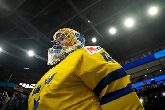 Goaltender Magnus Hellberg of Sweden