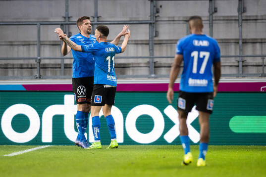Halmstads Mikael Boman jublar efter 1-3