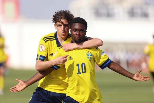  Jardell Kanga and Taha Ayari of Sweden celebrates 1-0