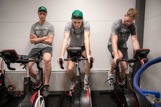 Målvakt Calle Clang, William Strömgren och Kim Rosdahl