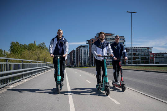 Goaltender Magnus Hellberg, Emil Bemström and Joakim
