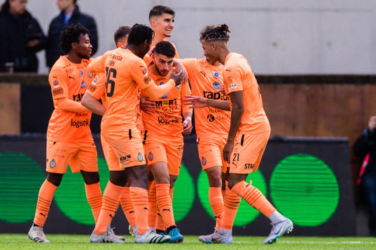 AFC Eskilstunas André Alsanati jublar efter 3-0