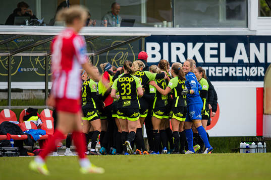 Tuva Hansen of Brann celebrates after scoring the 1-2 goal