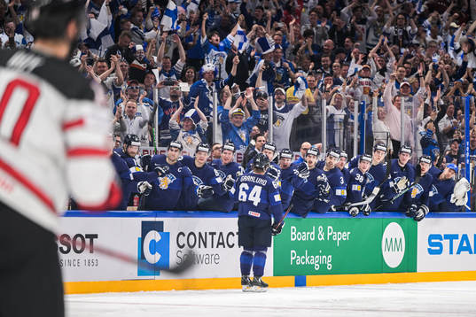 Mikael Granlund of Finland celebrates