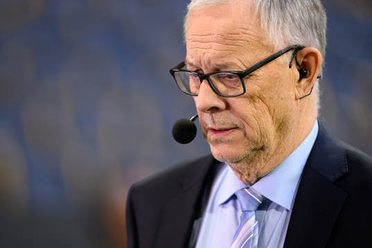 Lars Lagerbäck in Viaplays studio ahead of the Nations League football match between Sweden and Norway on June 5, 2022 in Stockholm. 