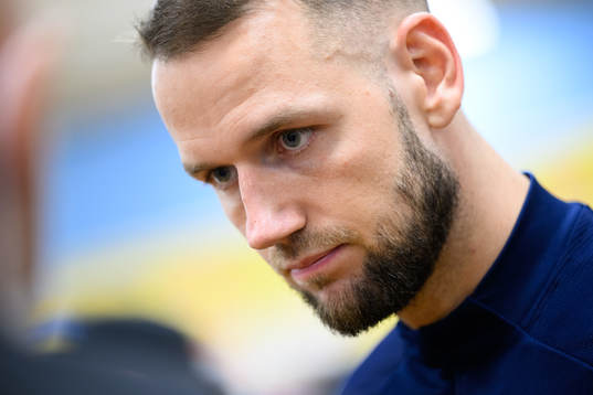 Alexander Milosevic of Sweden after the Nations League football match between Sweden and Norway on June 5, 2022 in Stockholm. 
