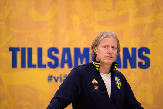 Team manager Stefan Pettersson of the Swedish national football team