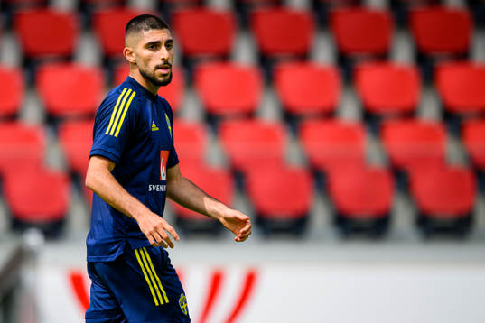 Rami Al Hajj during a training session with the men's national under-21 football team of Sweden on June 7, 2022 in Helsingborg. 
