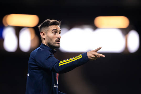 Sotirios Papagiannopoulos of the Swedish national football team during a training session on June 10, 2022 in Stockholm. 
