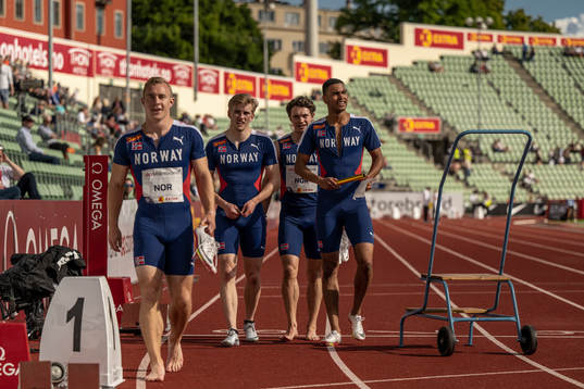 Mathias Hove Johansen, Jacob Vaula and Edem Agbo of Norway