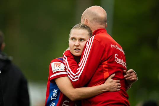 Vittsjös Katrina Gorry och Vittsjös tränare Thomas Mårtensson