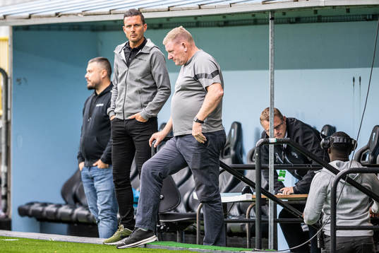 Trelleborgs tränare Kristian Haynes och Malmö FFs sportkoordinator Alf Westerberg