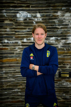 Fredrik Madestam, press officer, poses for a portrait