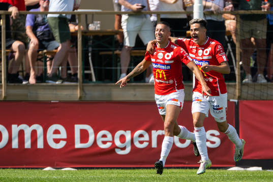 Degerfors Nikola Djurdjic jublar efter 1-0