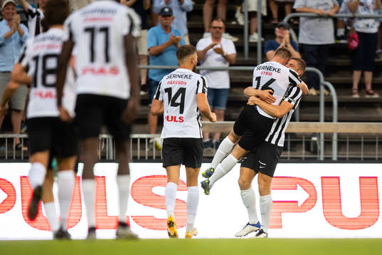 Landskronas Jesper Strid jublar efter 2-1