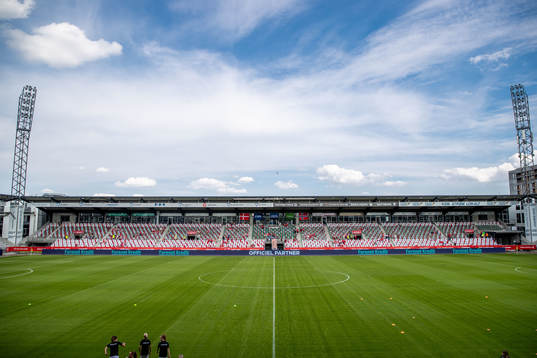 General view of Viborg Stadium ahead of the international friendly football match between Denmark and Norway on June 29, 2022 in Viborg. 