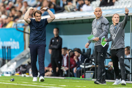 Milos Milojevic, head coach,  goalkeeper coach Jonnie Fedel and assistant coach Nikola Trajkovic