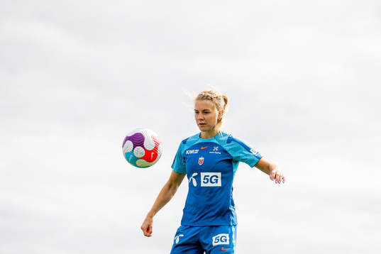 Ada Hegerberg of the Norwegian national football team at a training session