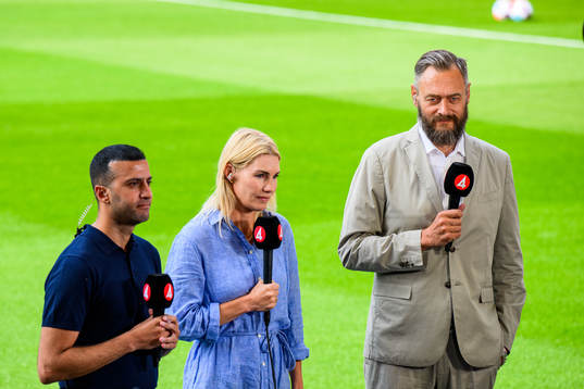 Ali Reza, Hanna Marklund and Olof Lundh of Swedish broadcaster TV4