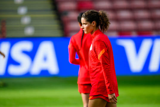 Renate Dominique during a training session with the Holland during the UEFA Women's Euro 2022 Championship on July 8, 2022 in Sheffield. 
