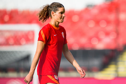 Renate Dominique during a training session with the Holland during the UEFA Women's Euro 2022 Championship on July 8, 2022 in Sheffield. 
