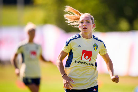 Elin Rubensson of the Swedish national football team at a